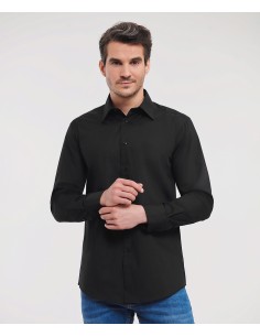 R-R-924M-0-Mens L/S Poly-Cotton Easy Care Tailored Poplin Shirt 2